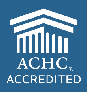 ACHC accredited logo representing accreditation for sleep study and healthcare services