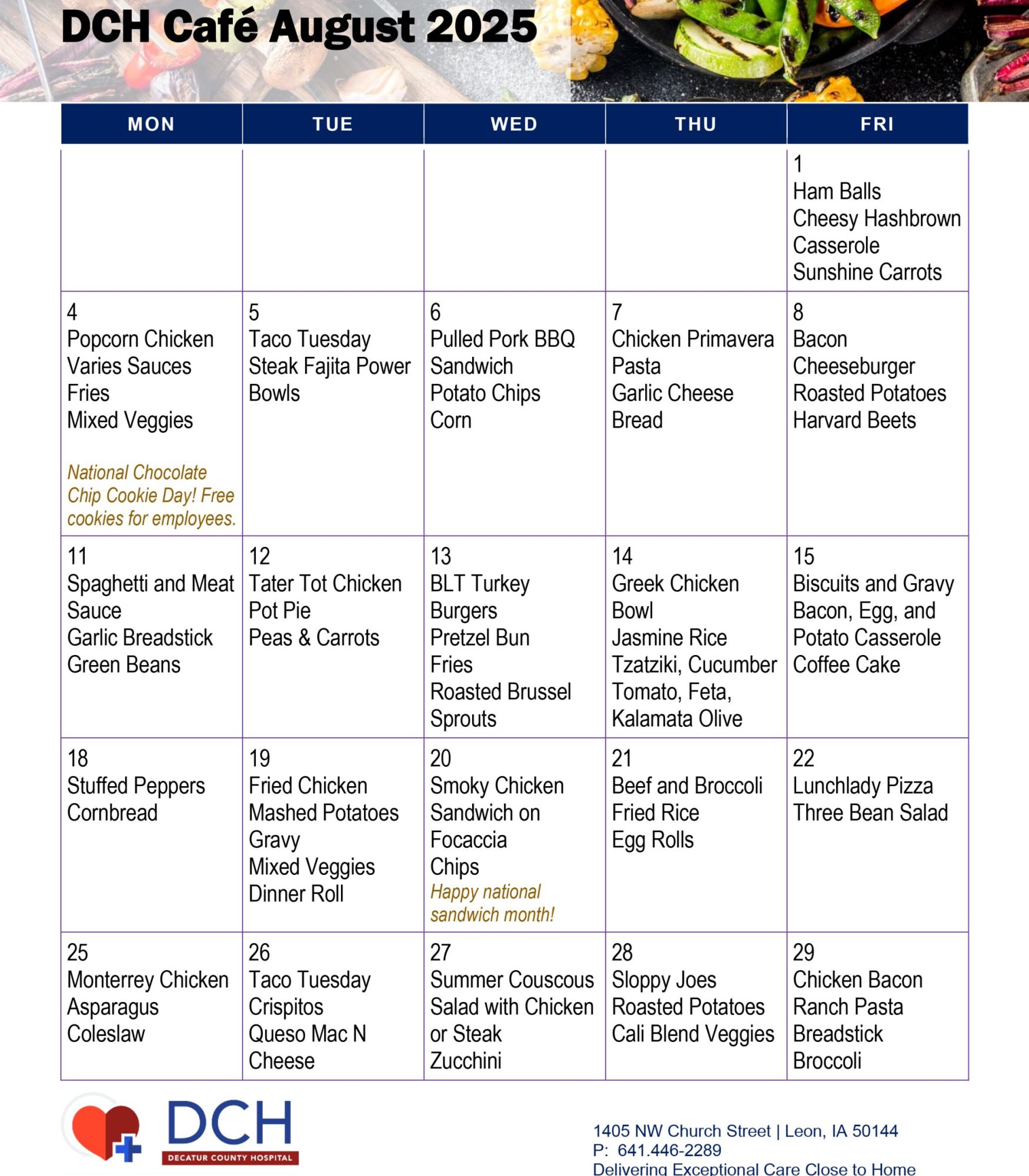 08 August 2025 Cafeteria Menu 08 August 2025 Cafeteria Menu