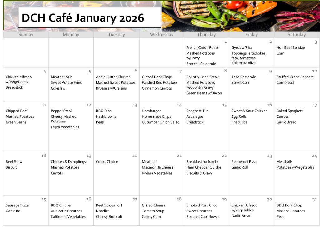 01January 2026 Cafeteria Menu